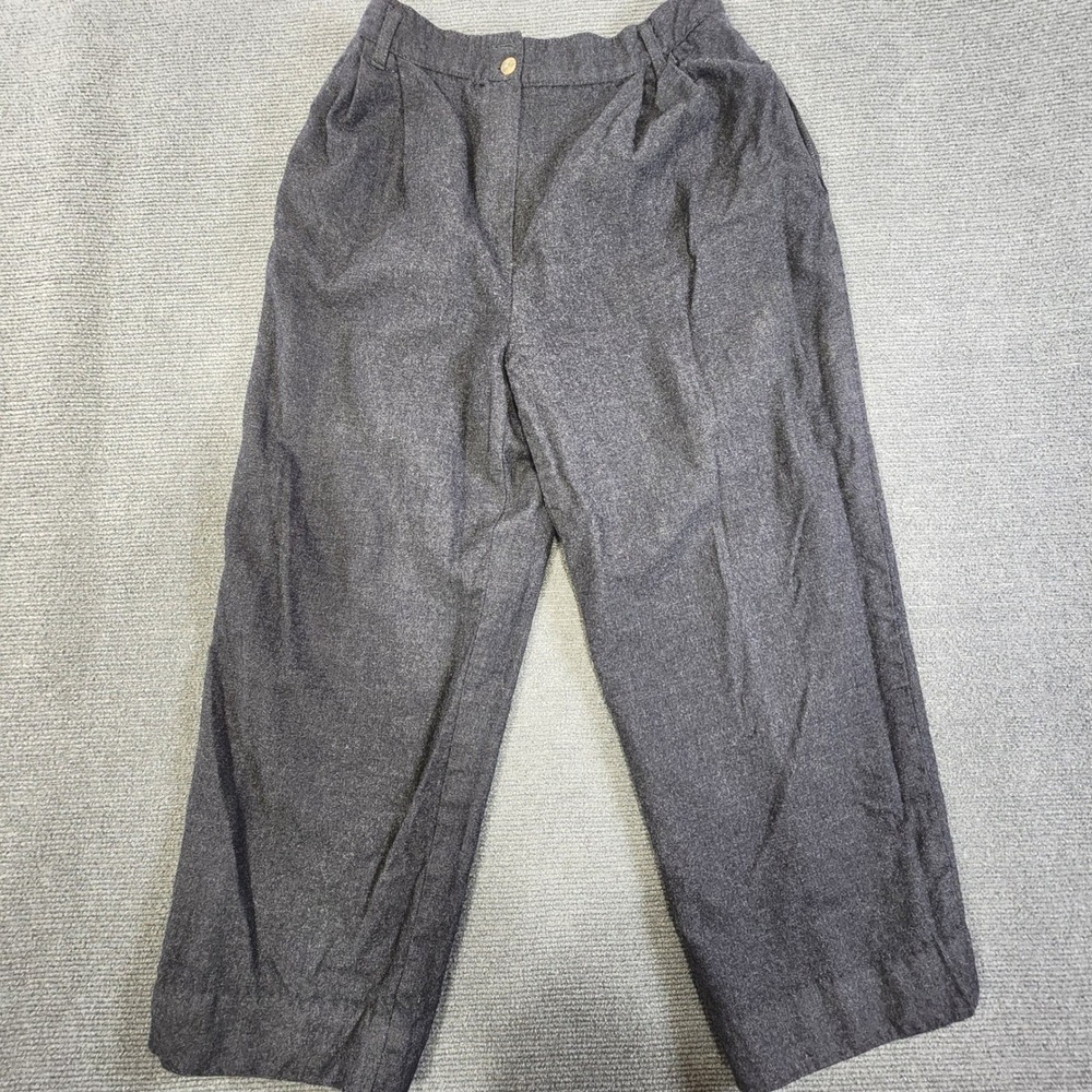 100% Wool Pleated Pants Benard Holtzman Women 12 Gray Trousers